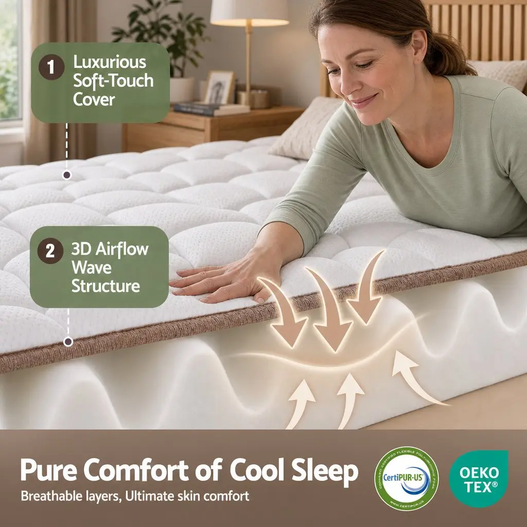 Double Mattress 20cm Firm Pocket Spring Bedroom Guest Room Breathable Support