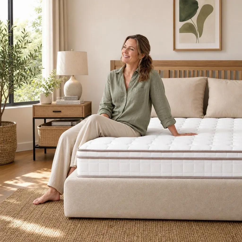 Queen Mattress 20cm Firm Pocket Spring Bed Breathable White Sleep Support