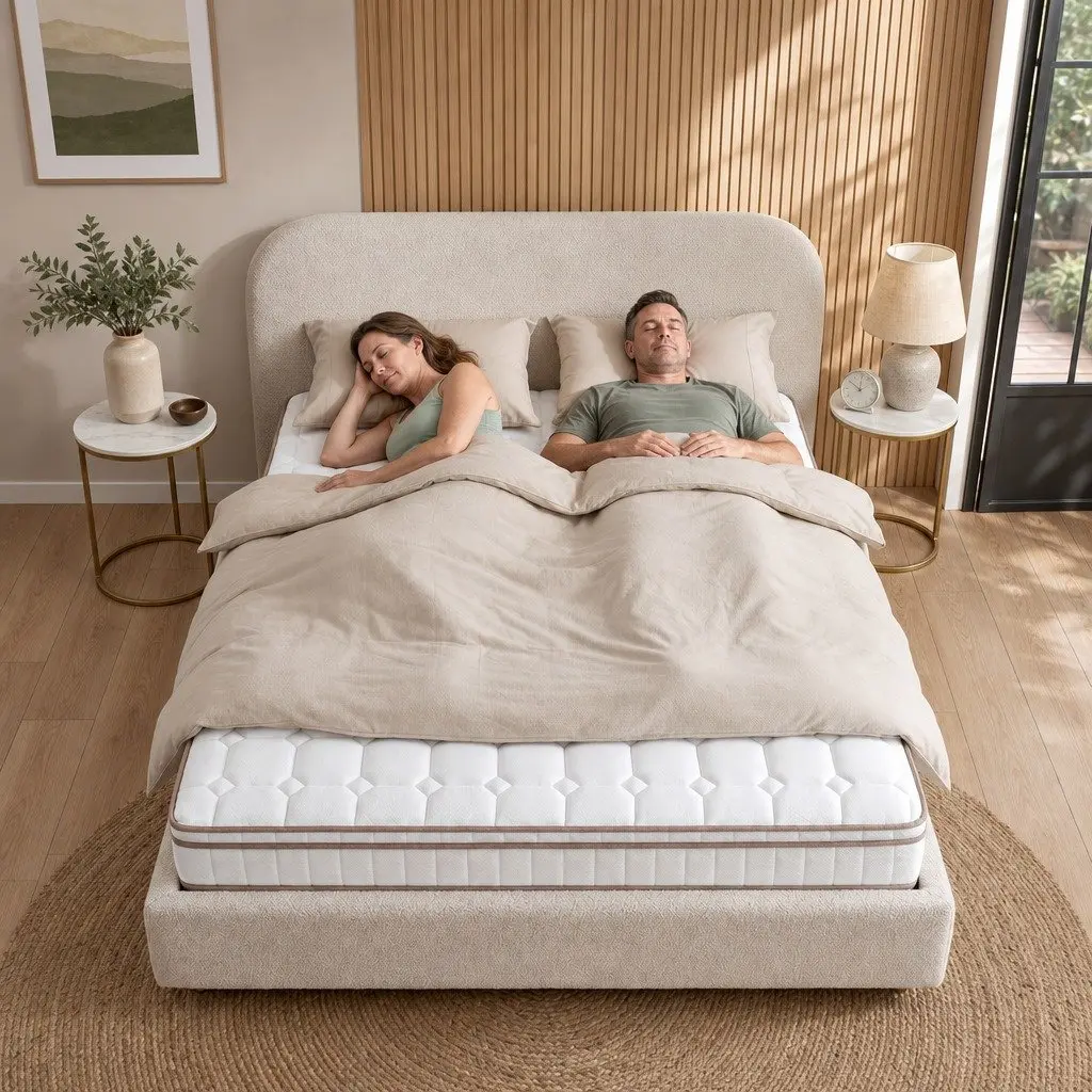 Queen Mattress 20cm Firm Pocket Spring Bed Breathable White Sleep Support