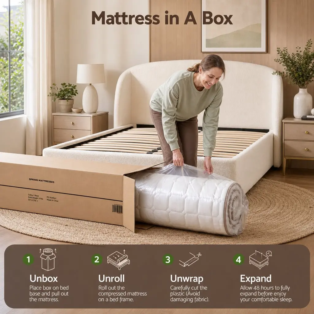 Queen Mattress 20cm Firm Pocket Spring Bed Breathable White Sleep Support