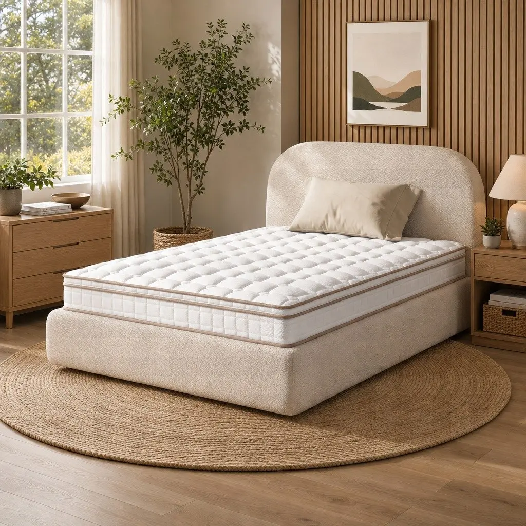 Single Mattress White Pocket Spring Euro Top 20cm Firm Bedroom