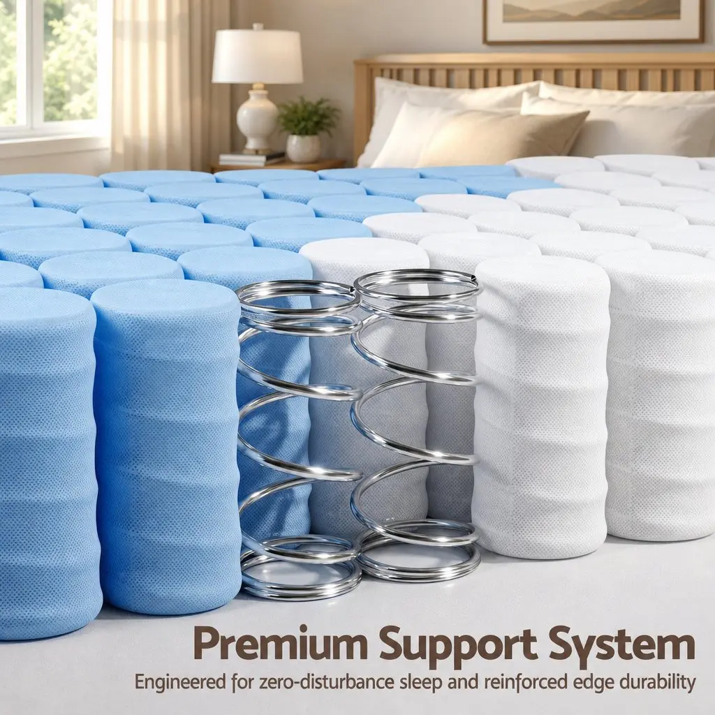 Single Mattress White Pocket Spring Euro Top 20cm Firm Bedroom