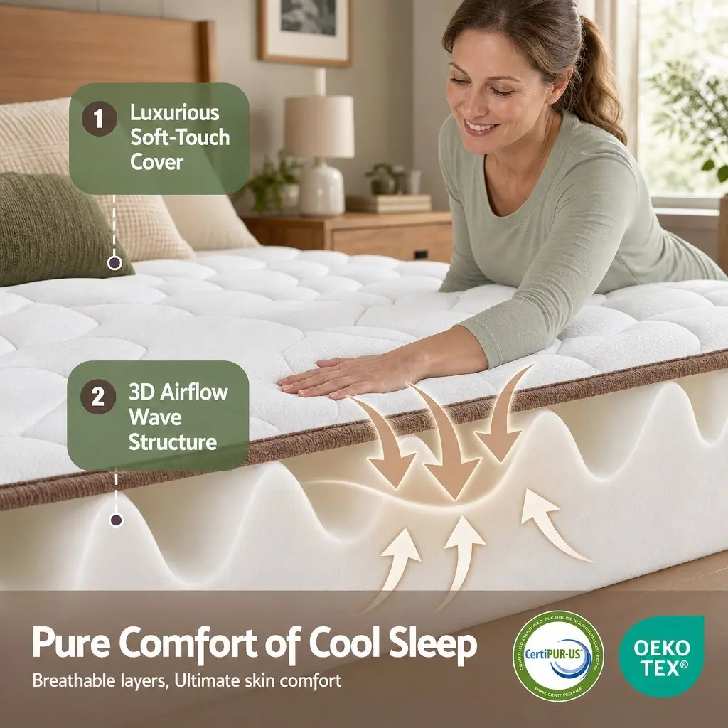 Single Mattress White Pocket Spring Euro Top 20cm Firm Bedroom