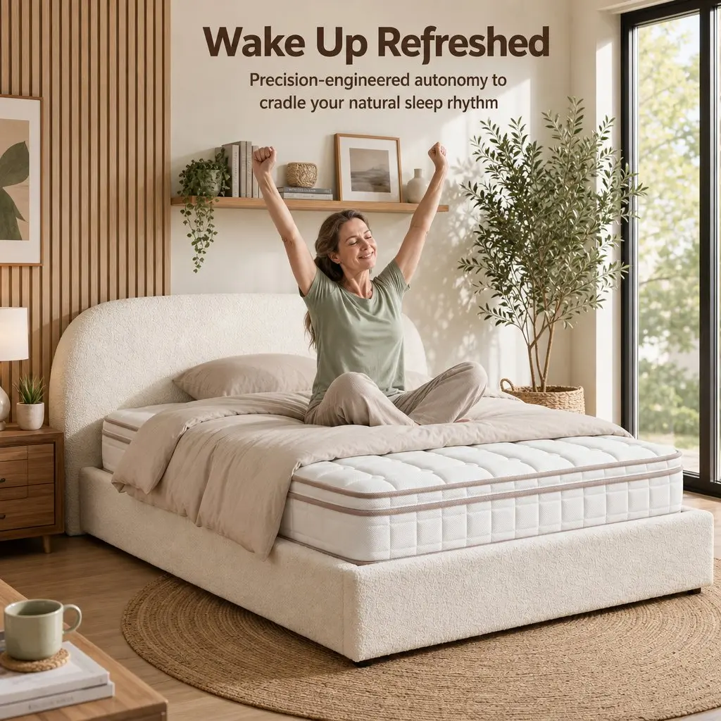 Single Mattress White Pocket Spring Euro Top 20cm Firm Bedroom