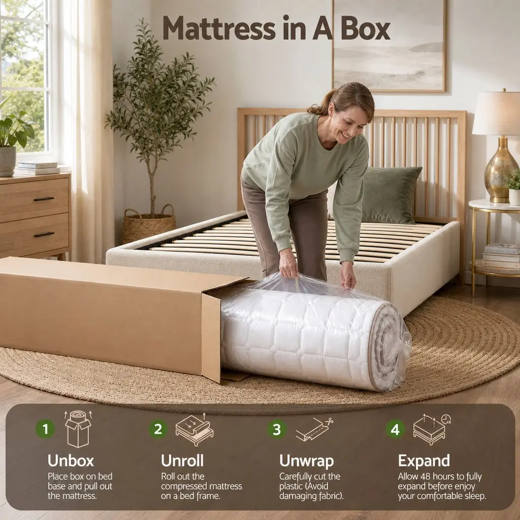 Single Mattress White Pocket Spring Euro Top 20cm Firm Bedroom