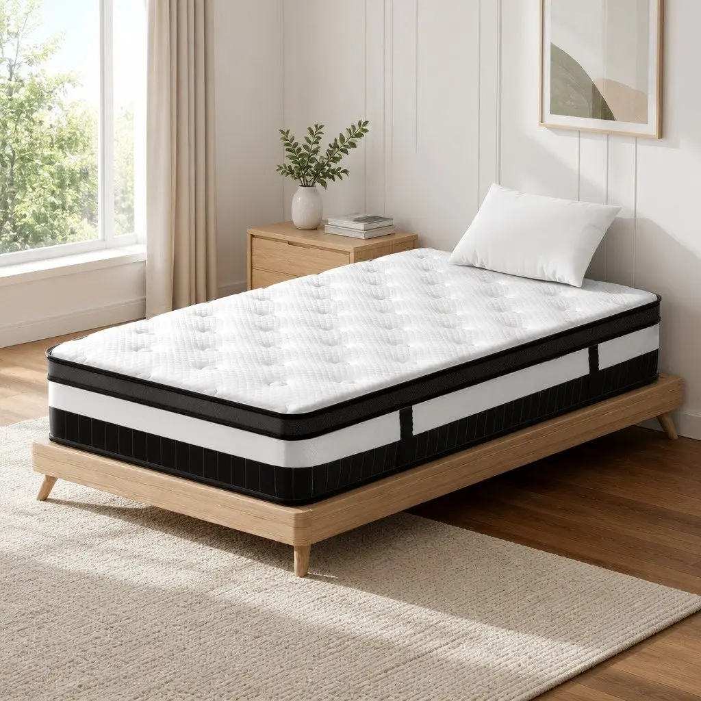 King Single Mattress 30cm Thick Medium Firm Euro Top Pocket Spring Sleep Bed