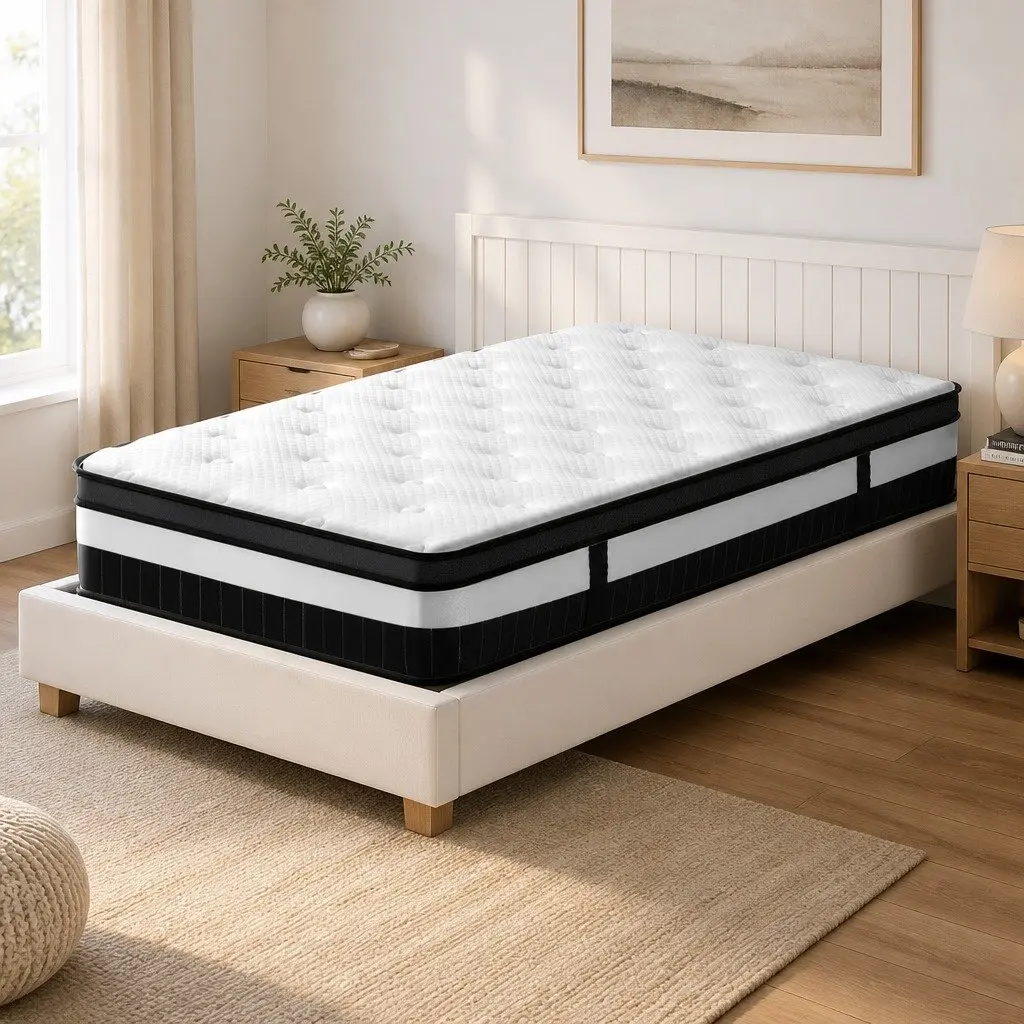 King Single Mattress 30cm Thick Medium Firm Euro Top Pocket Spring Sleep Bed