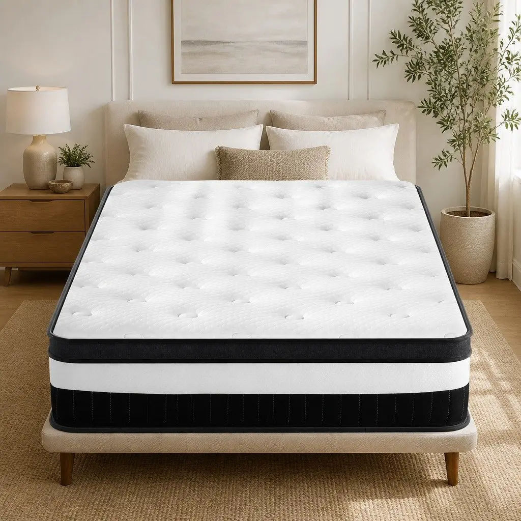 King Single Mattress 30cm Thick Medium Firm Euro Top Pocket Spring Sleep Bed