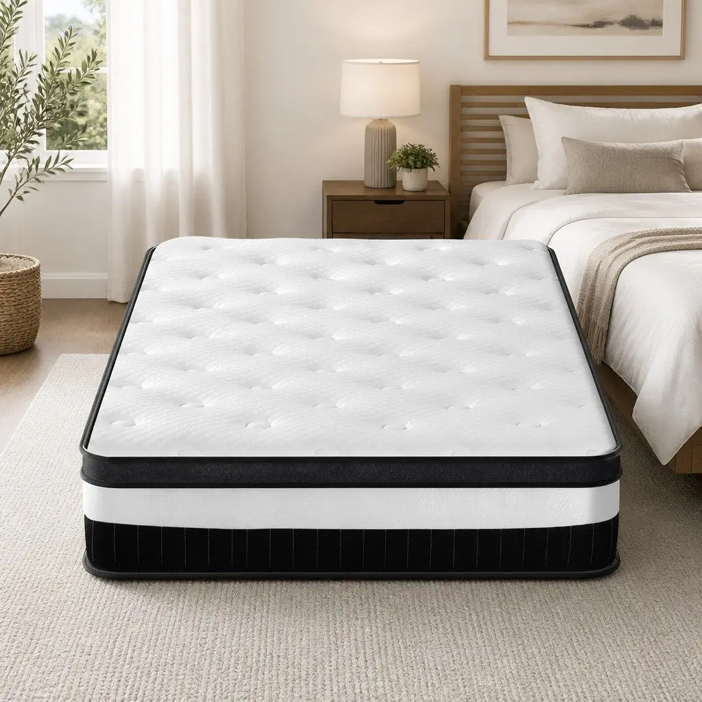 Single Mattress Euro Top Pocket Spring Medium-Firm 30cm White Pressure Relief
