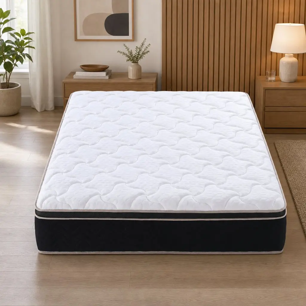 Double Mattress 35cm Firm Copper Memory Foam 7-Zone Pocket Springs Edge Support Black White