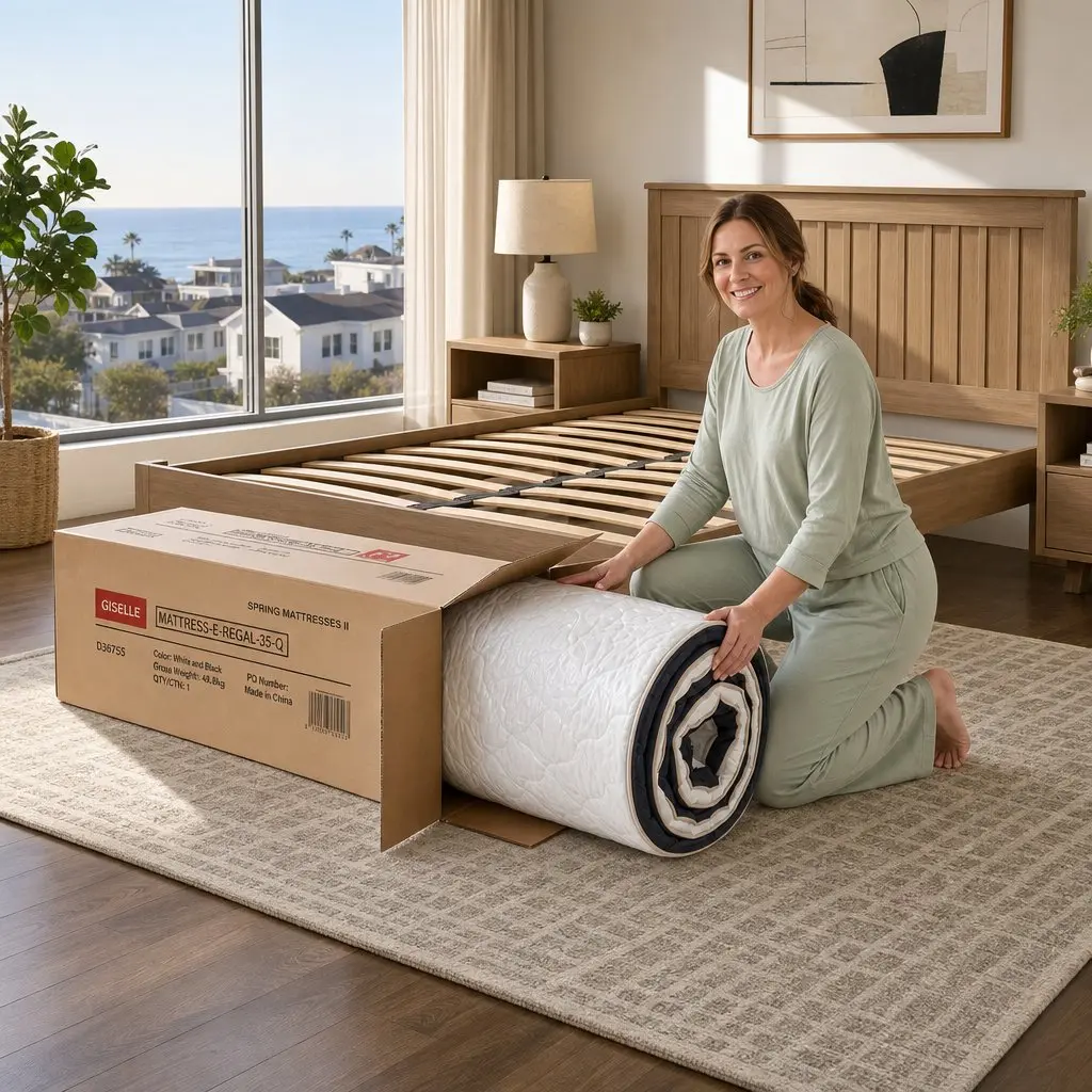 Double Mattress 35cm Firm Copper Memory Foam 7-Zone Pocket Springs Edge Support Black White