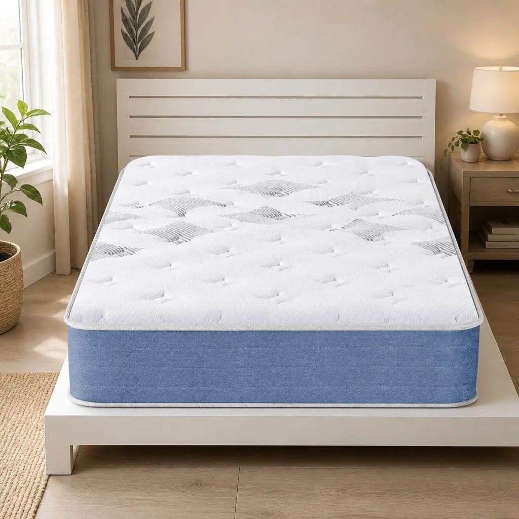 King Single Mattress Pocket Spring 25cm Euro Top Medium Firm Support Bamboo Fibre