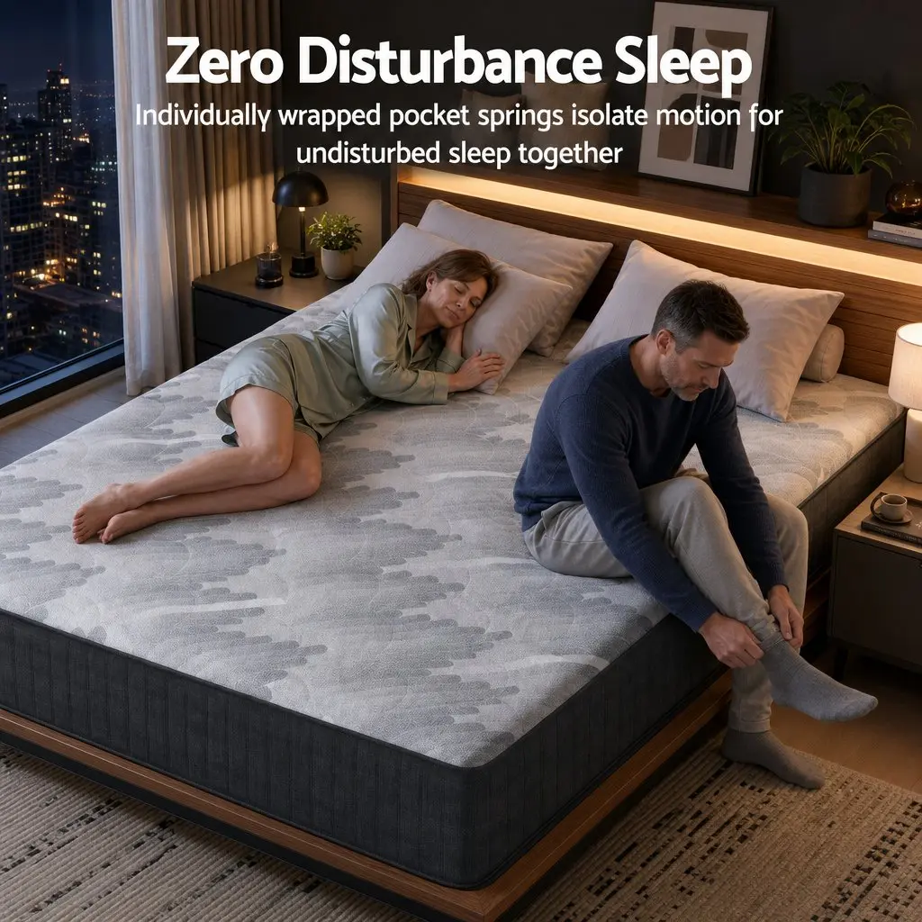 King Size Mattress 30cm Pocket Spring 5-Zone Support Firm Comfort Grey