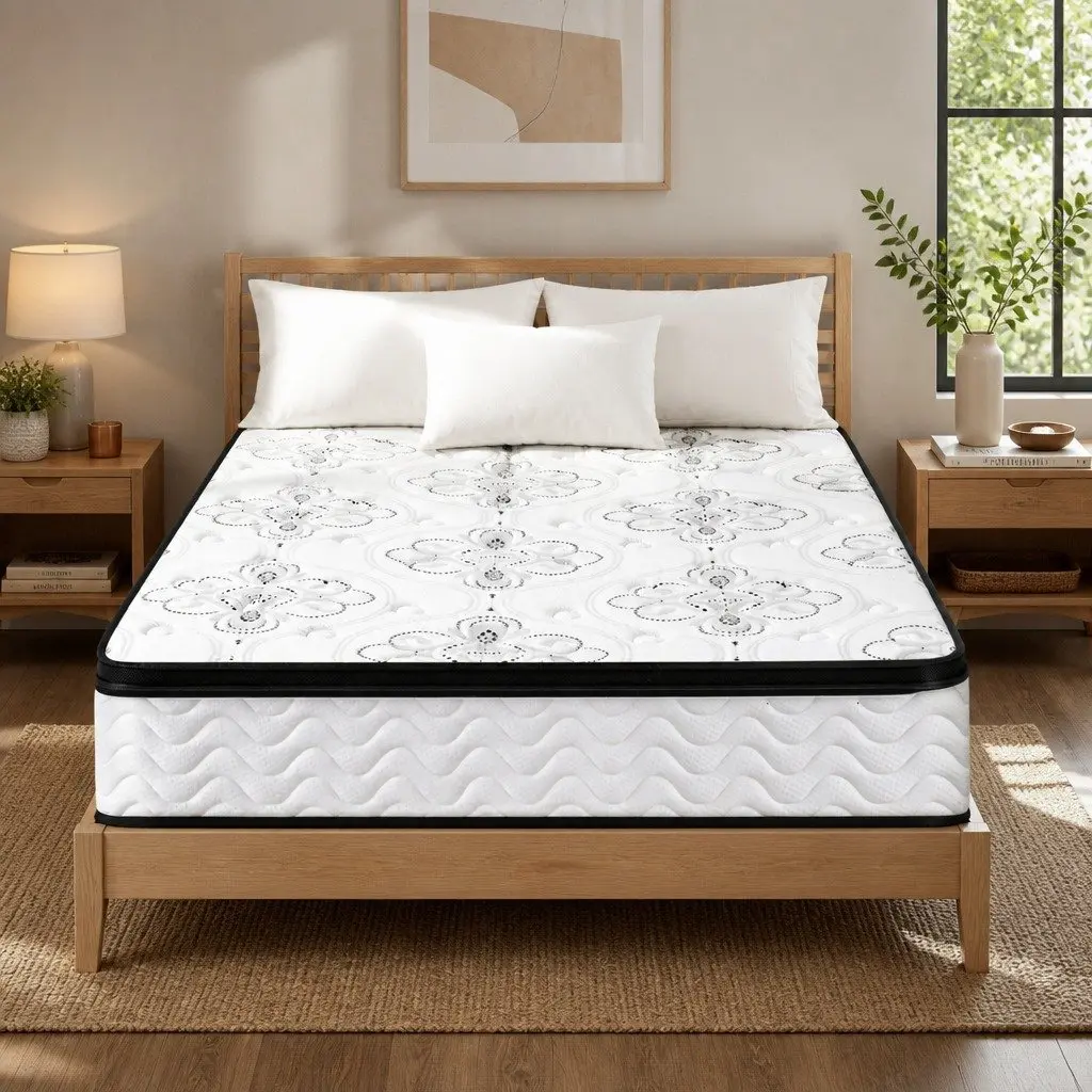 King Size Mattress 30cm Pocket Spring Euro Top Medium Firm Foam Bed Vacuum