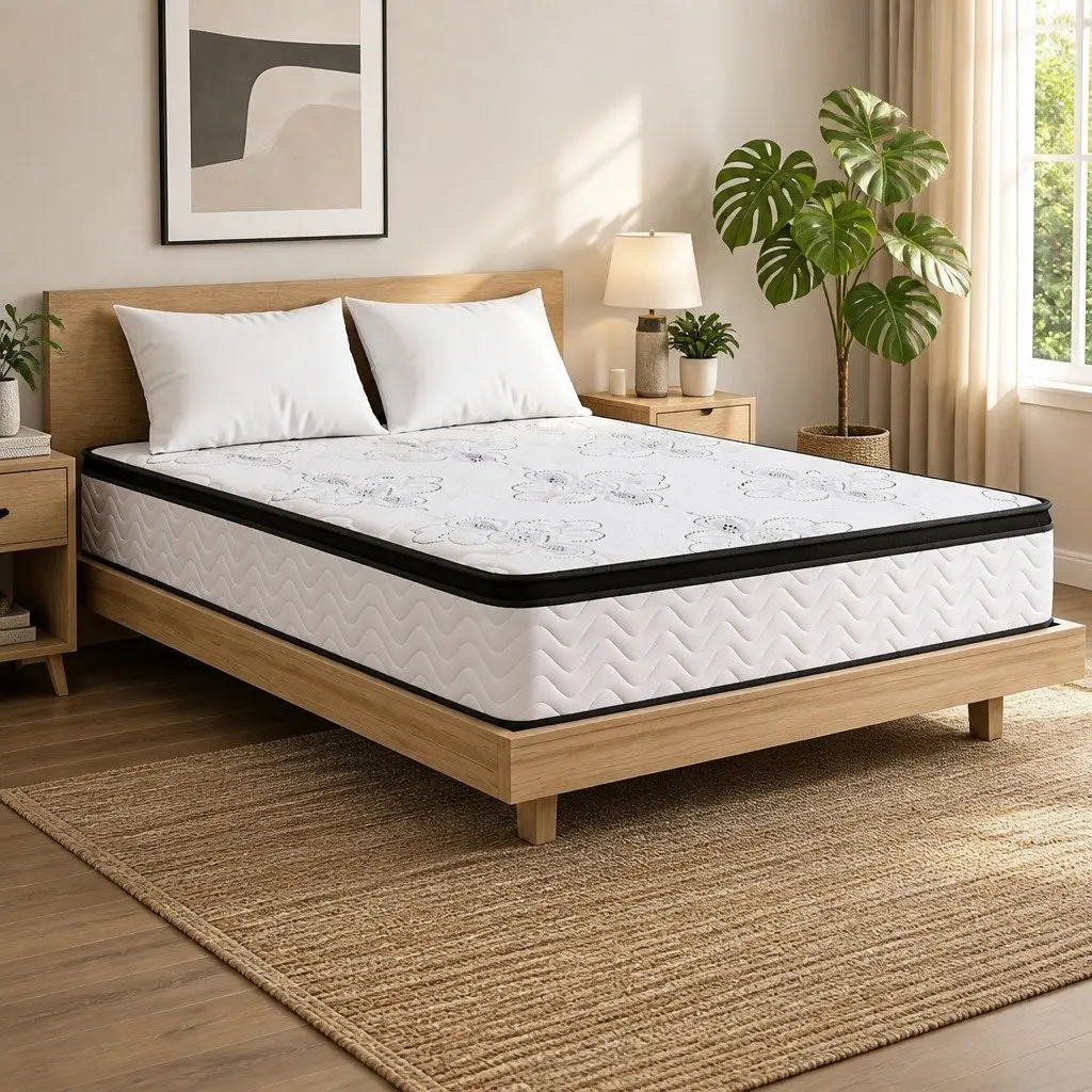 King Size Mattress 30cm Pocket Spring Euro Top Medium Firm Foam Bed Vacuum