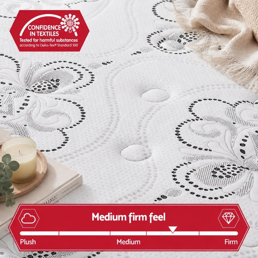 King Size Mattress 30cm Pocket Spring Euro Top Medium Firm Foam Bed Vacuum