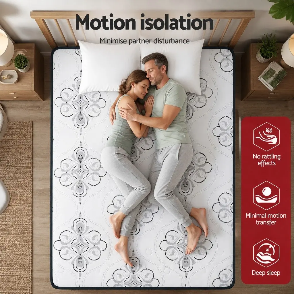 King Size Mattress 30cm Pocket Spring Euro Top Medium Firm Foam Bed Vacuum