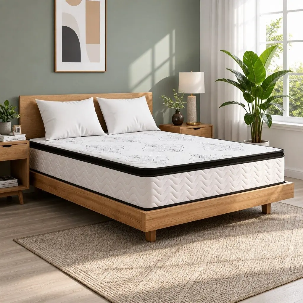 Queen Mattress 30cm Pocket Spring Euro Top Medium Firm Foam Breathable Sleep Bed