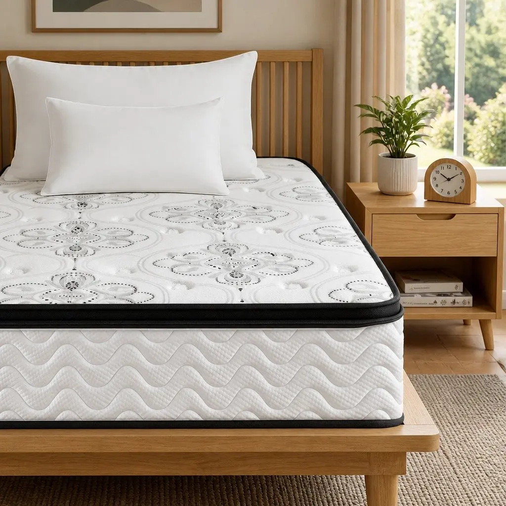 Single Mattress 30cm Pocket Spring Euro Top Medium Firm Foam Breathable Knitted