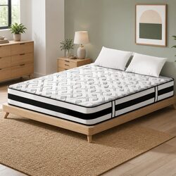 Double Mattress 24cm Ultra Firm Tight Top Pocket Spring Grey