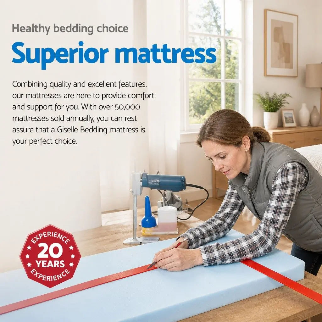 Double Mattress Grey 24cm Pocket Spring Ultra Firm Tight Top Construction