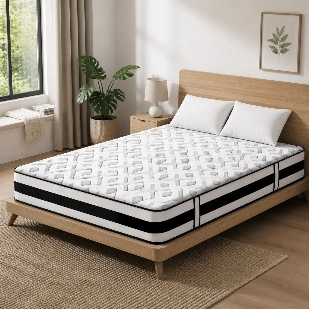 King Size Mattress Grey Ultra Firm Pocket Spring Support 24cm Tight Top