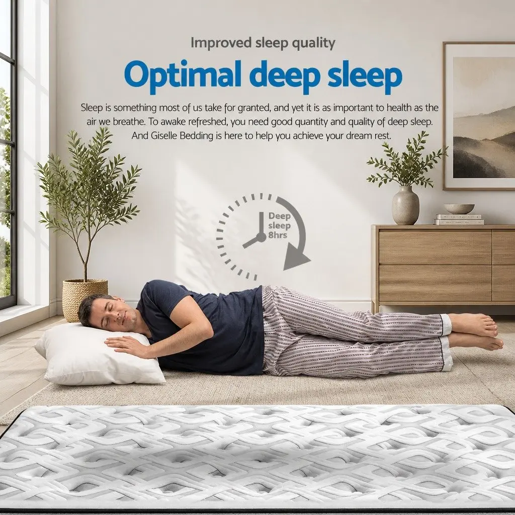 King Size Mattress Grey Ultra Firm Pocket Spring Support 24cm Tight Top