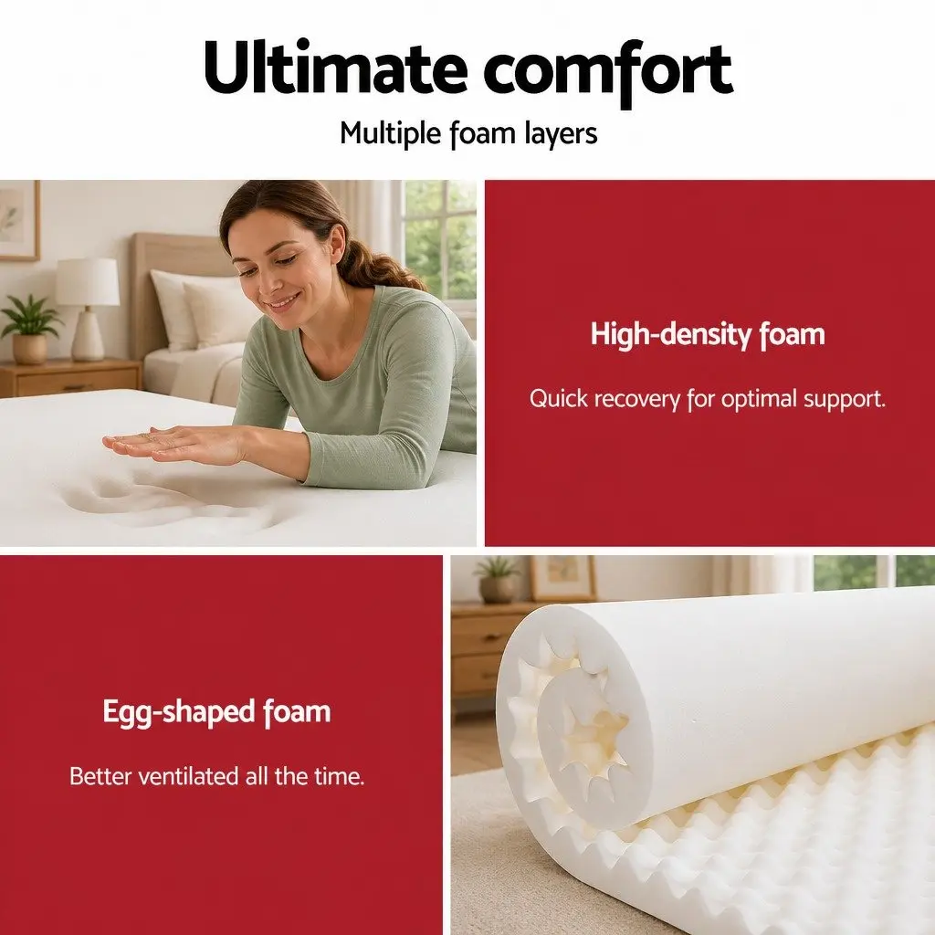 Double Mattress 28cm Ultra Firm Pocket Spring Black Grey White