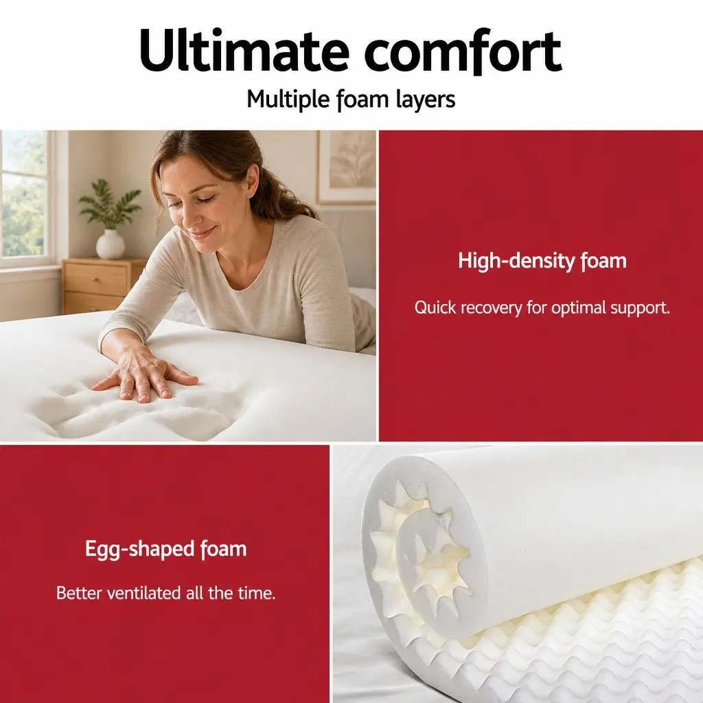 King Size Mattress Ultra Firm 28cm Pocket Spring Hypo-allergenic Black Grey White