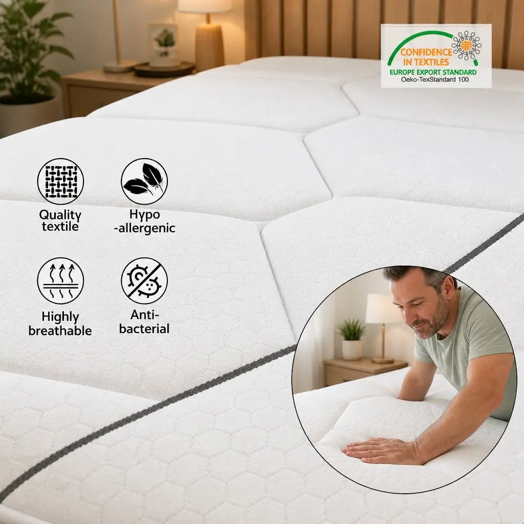 King Single Mattress 16cm Medium Firm Bonnell Spring Bed Foam Support