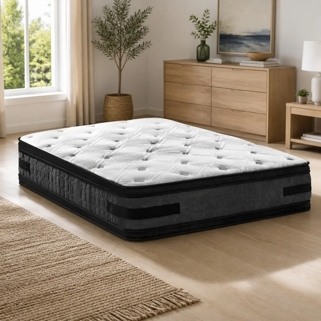 Double Mattress 36cm Flippable Cool Gel Memory Foam Pocket Spring Bed White