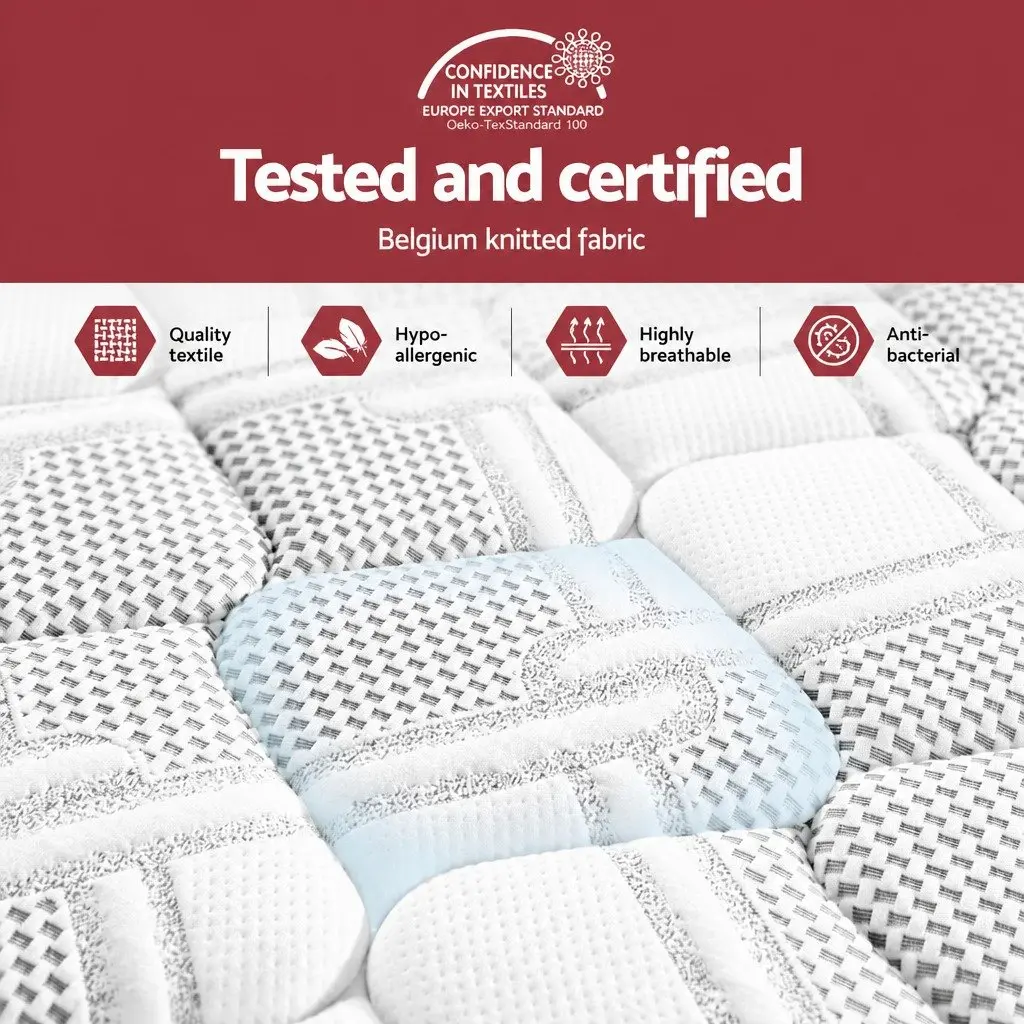 Double Mattress 36cm Flippable Cool Gel Memory Foam Pocket Spring Bed White
