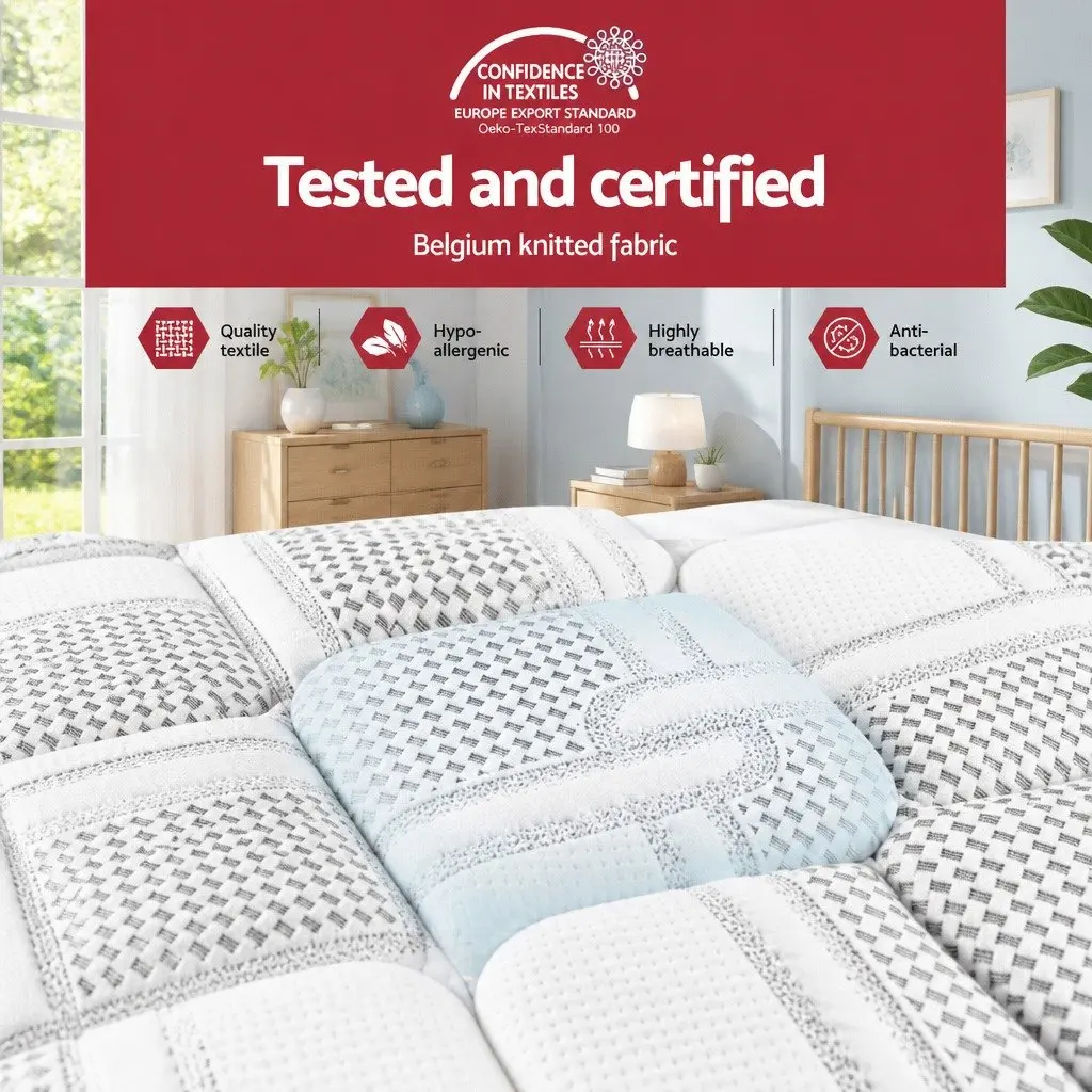 King Size Mattress Cool Gel Memory Foam 36cm Thick Double-Sided Flippable Sleep White Black Dark Grey