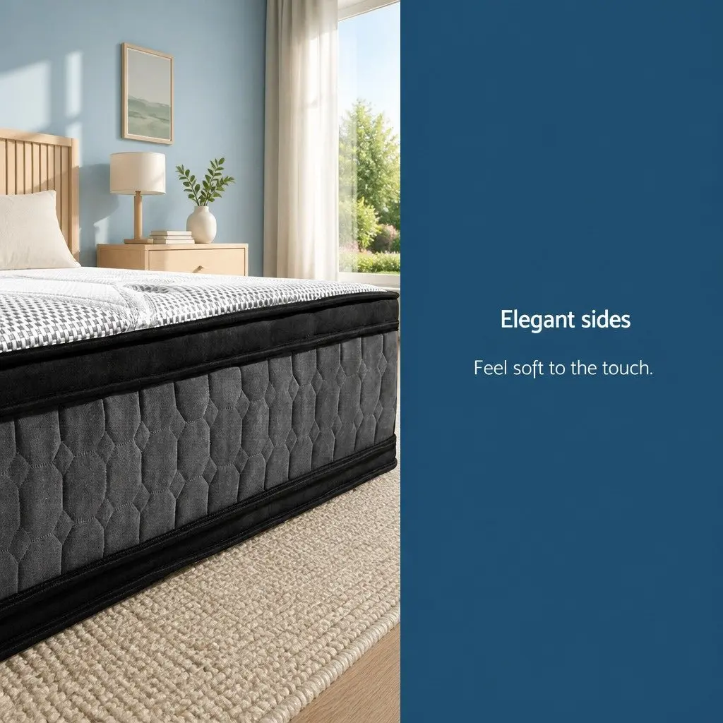 King Size Mattress Cool Gel Memory Foam 36cm Thick Double-Sided Flippable Sleep White Black Dark Grey