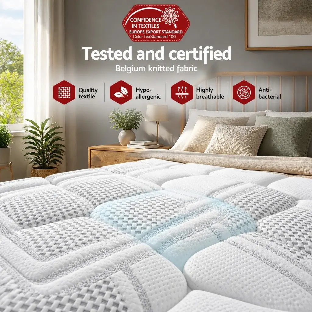 Queen Mattress Cool Gel Memory Foam 36cm Thick Flippable Double-Sided Bed White Black Dark Grey