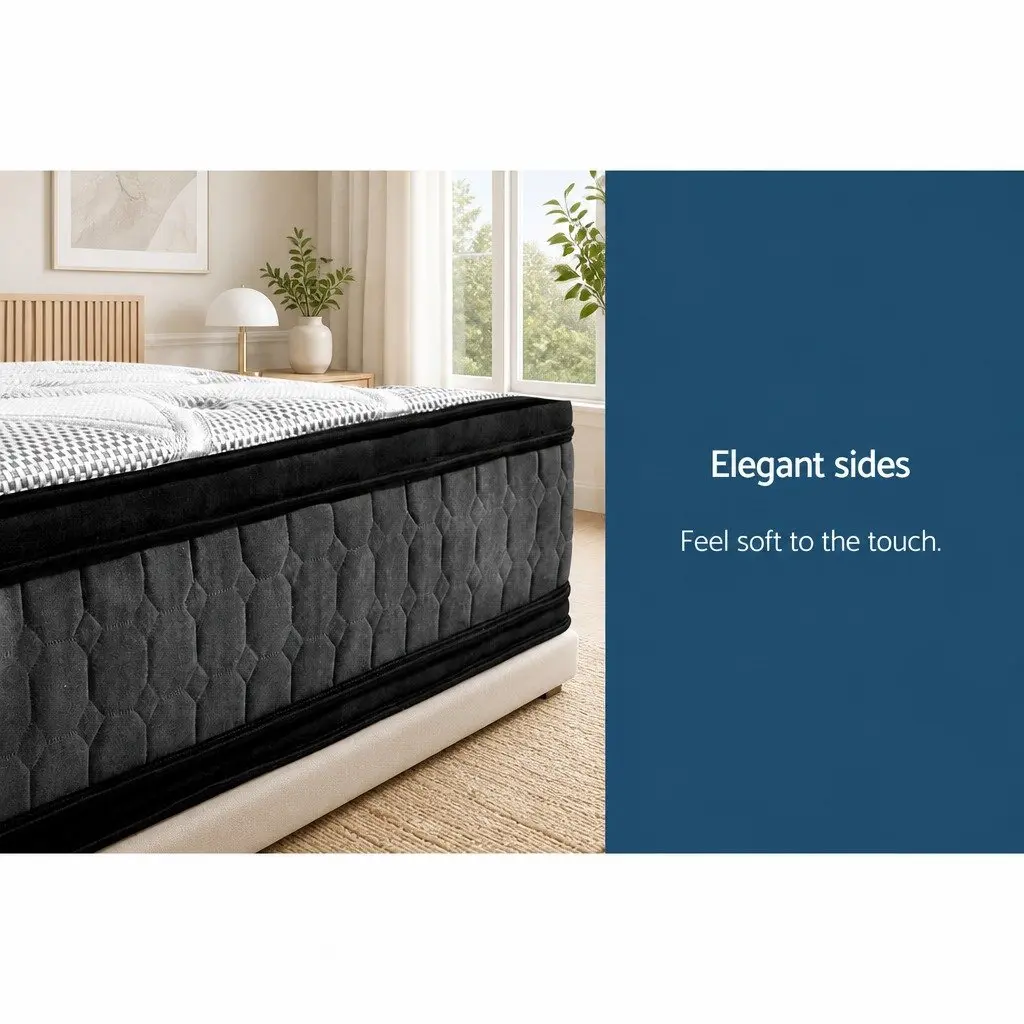 Queen Mattress Cool Gel Memory Foam 36cm Thick Flippable Double-Sided Bed White Black Dark Grey