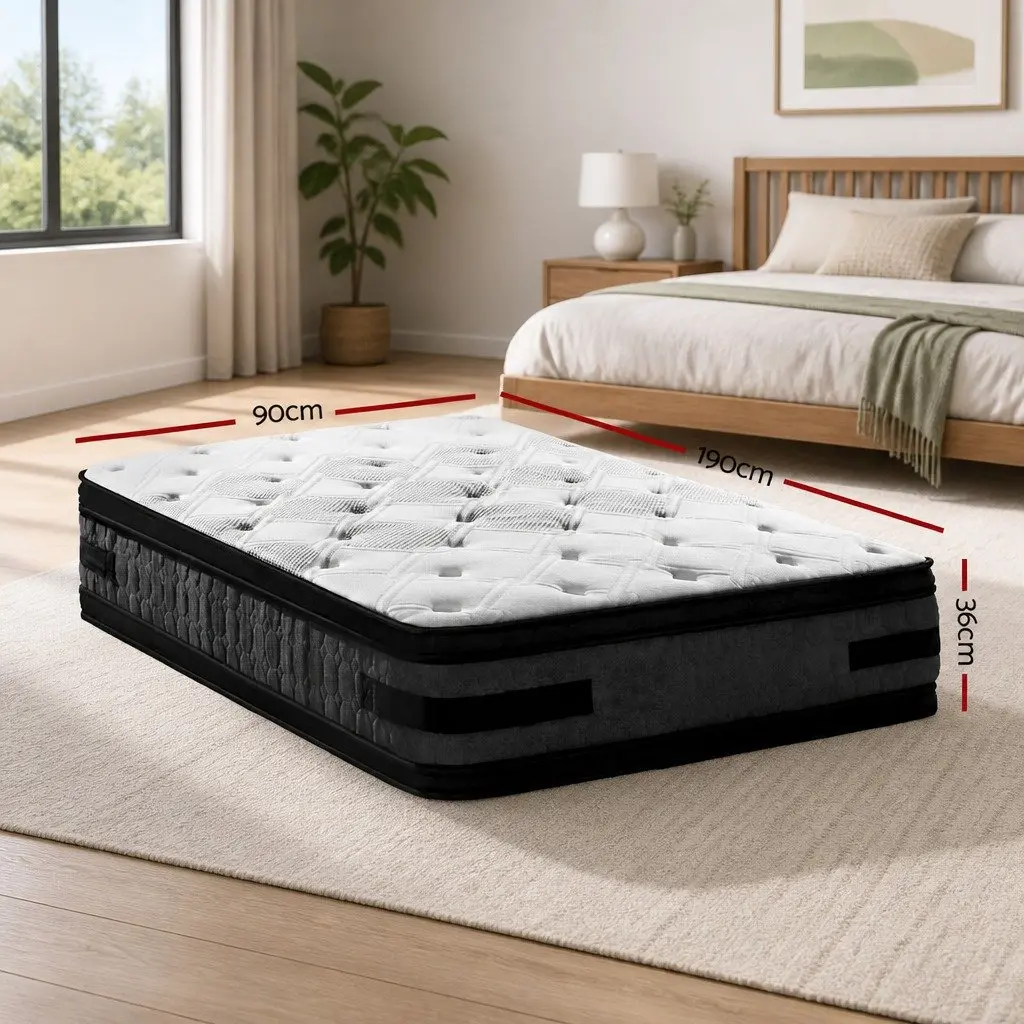 Single Mattress 36cm Cool Gel Memory Foam Double-Sided Flippable Bed