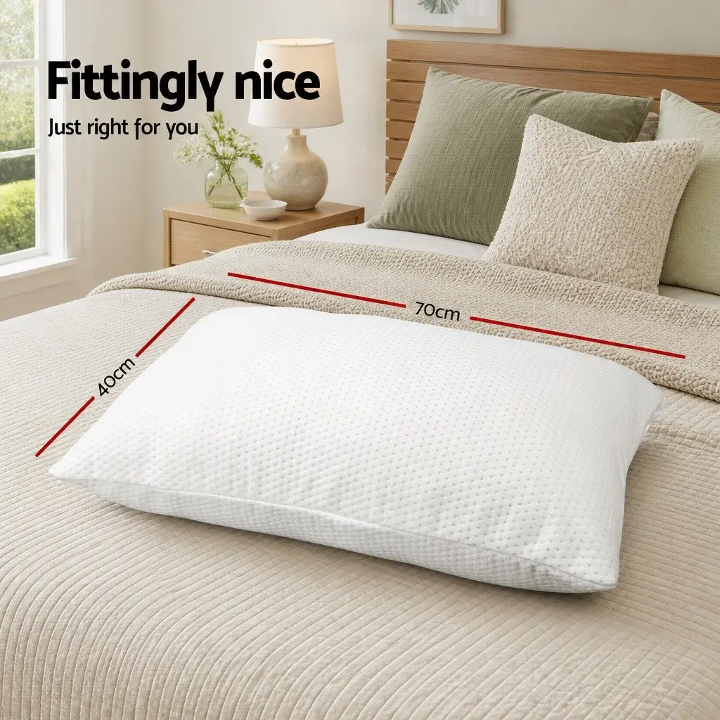 Memory Foam Pillow Set 19cm Thick Contour Neck Support White Twin Pack