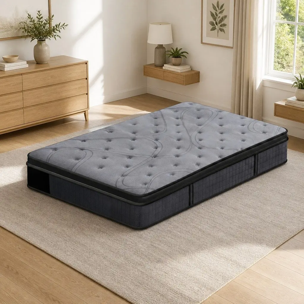 King Single Mattress 33cm 7-Zone Pocket Spring 8.0 Extra Firm Grey or Black