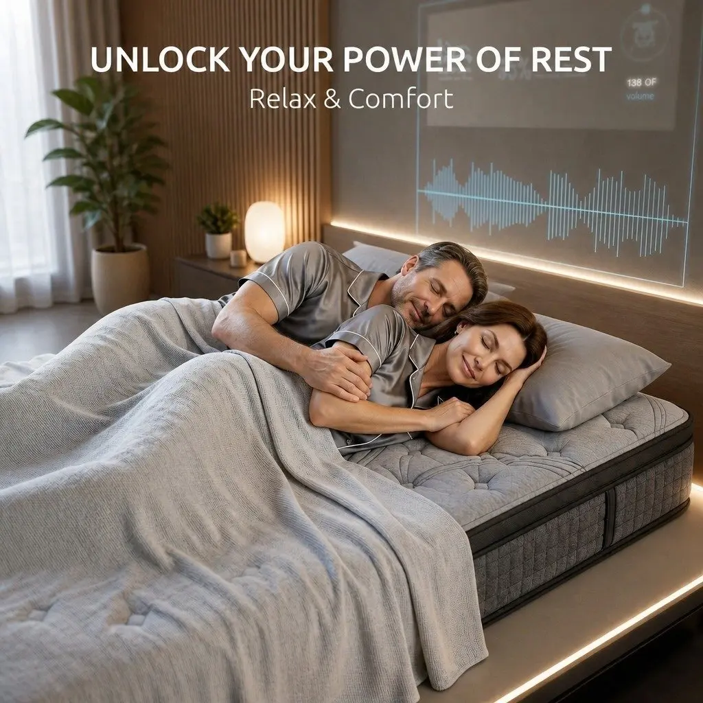 Double Mattress 33cm 7-Zone Pocket Spring Extra Firm Grey Black