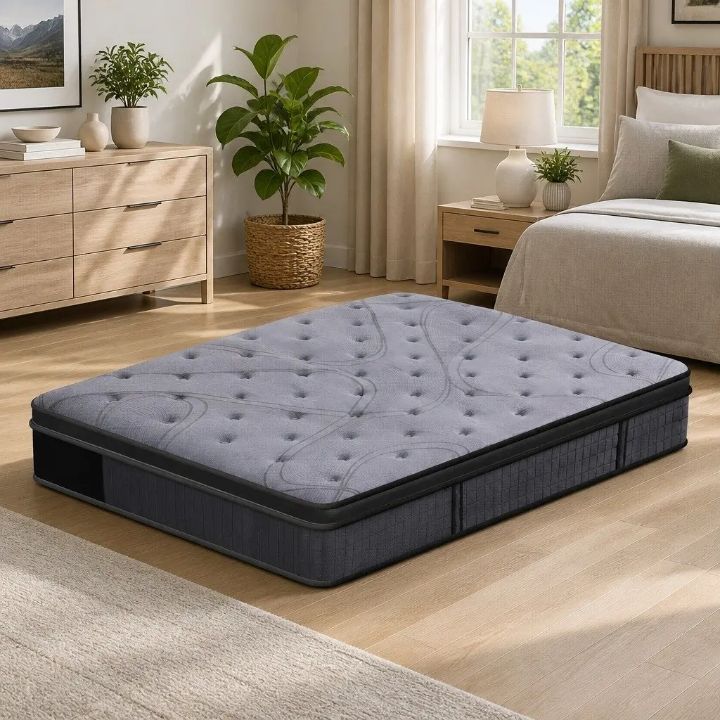 Queen Mattress 33cm 7-Zone Pocket Spring Extra Firm Support Dual-Row Edge