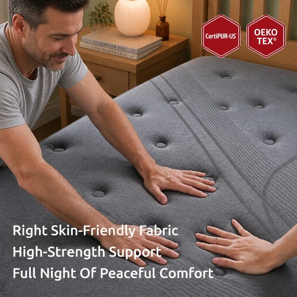 Queen Mattress 33cm 7-Zone Pocket Spring Extra Firm Support Dual-Row Edge