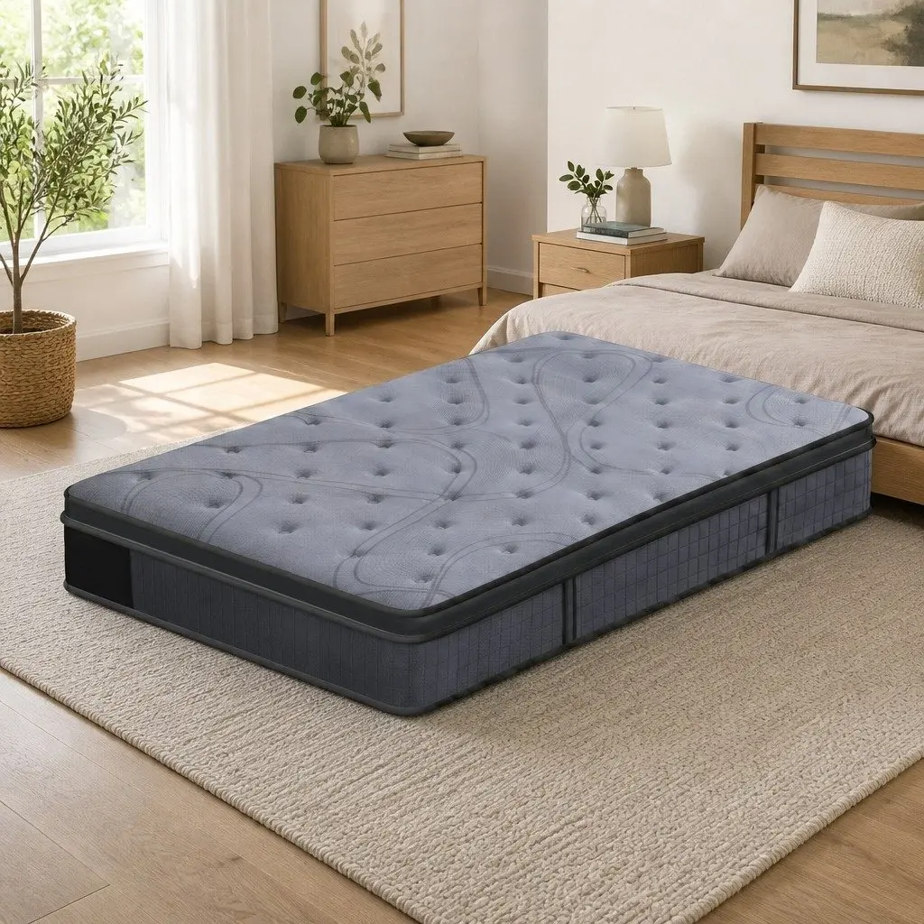 Single Mattress 33cm 7-Zone Pocket Spring Extra Firm Grey