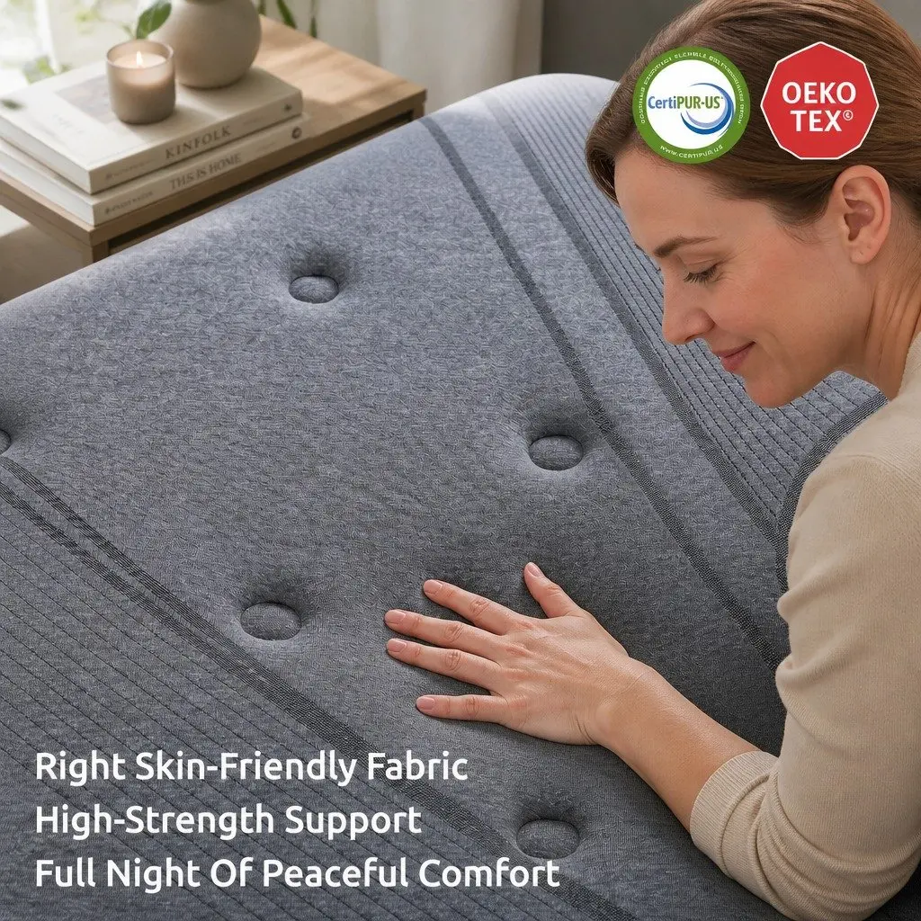 Single Mattress 33cm 7-Zone Pocket Spring Extra Firm Grey