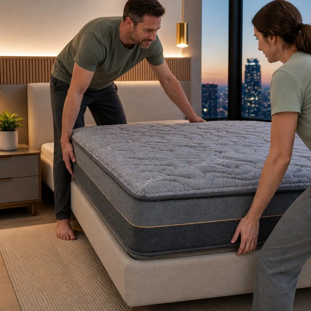 King Size Mattress 25cm Hybrid Pocket Spring Egg Crate Foam Bamboo Charcoal