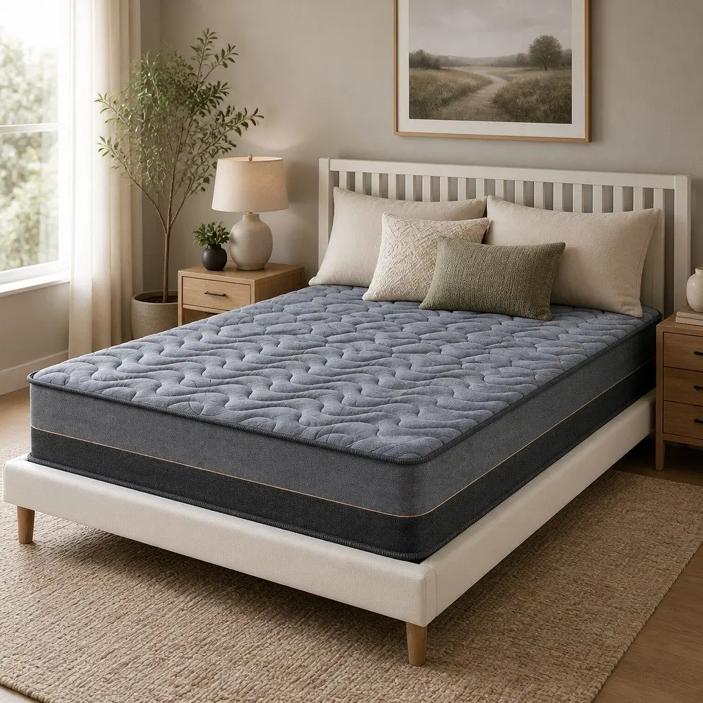 King Size Mattress 25cm Hybrid Pocket Spring Egg Crate Foam Bamboo Charcoal