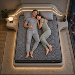Queen Mattress 25cm Hybrid Pocket Spring Egg Crate Foam Bamboo Charcoal Fabric