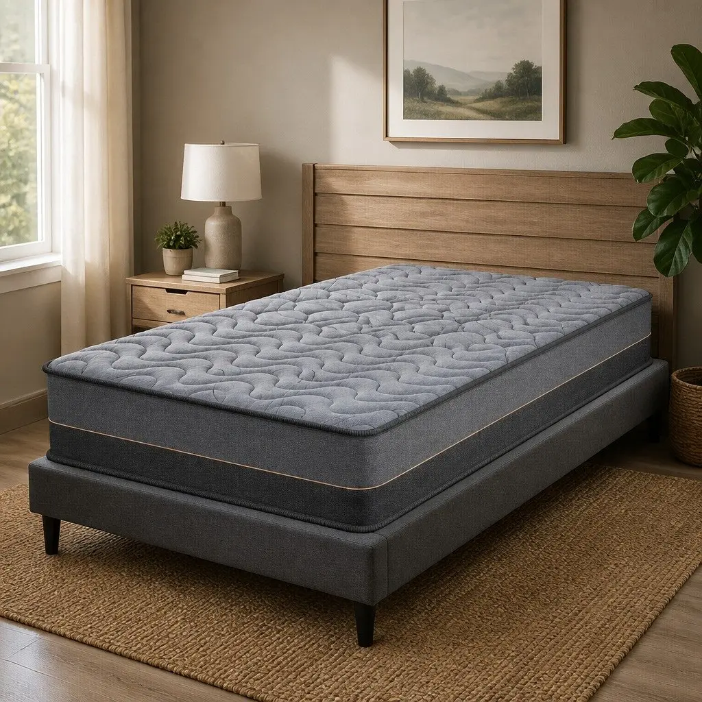 Single Mattress 25cm Egg Crate Foam Bamboo Charcoal Fabric Hybrid Pocket Spring