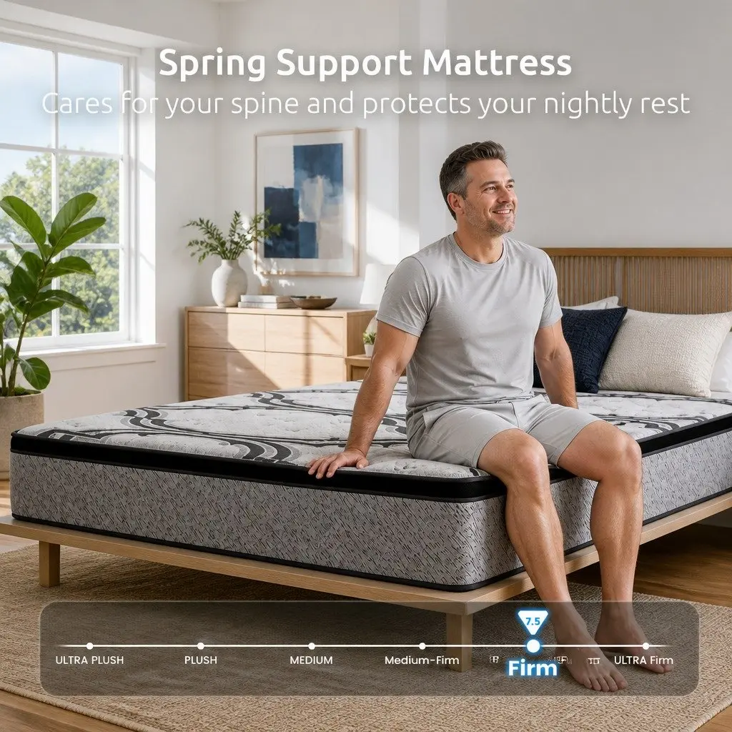 King Size Mattress 34cm Extra Firm Pocket Spring 5-Zone Support Memory Foam