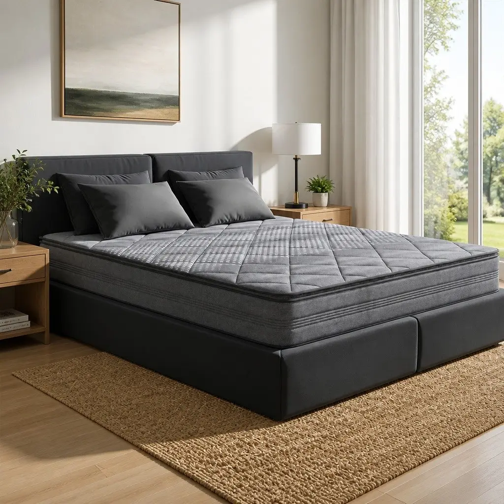 Queen Mattress 18cm Pillow Top Medium Firm Grey